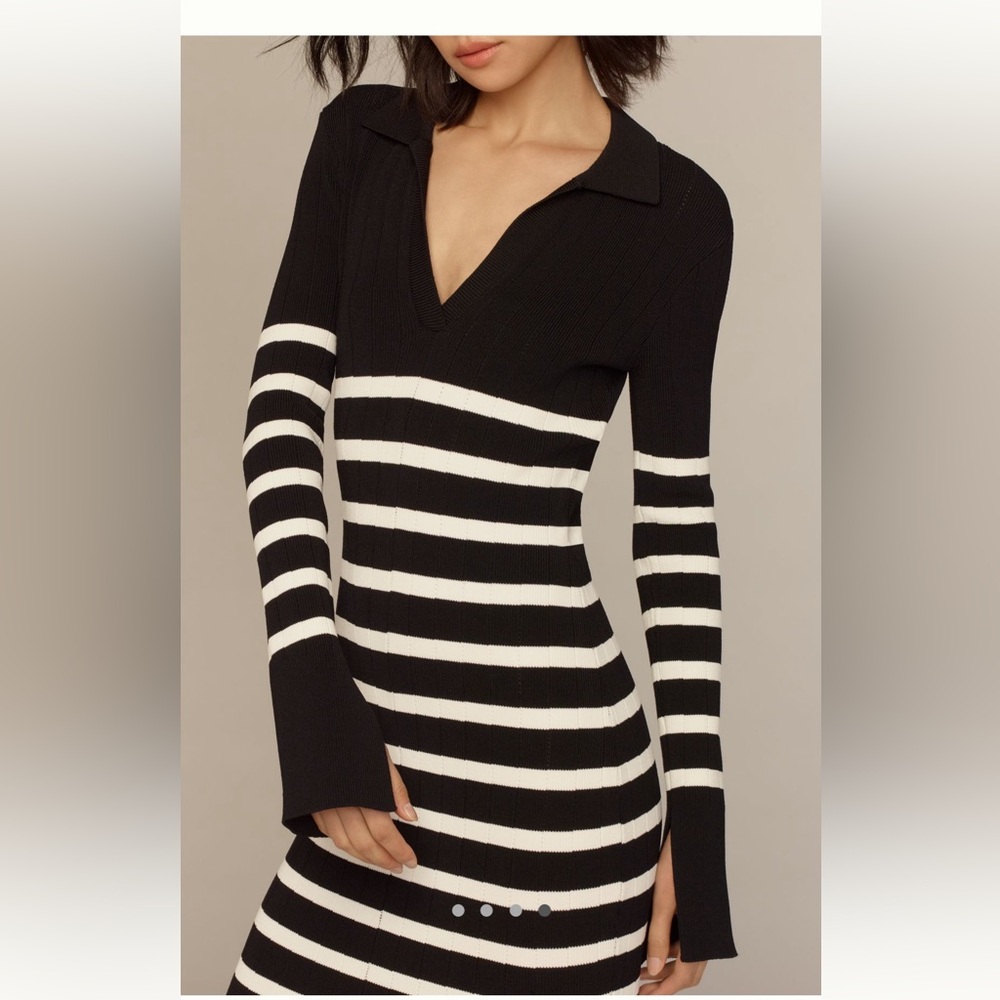 NWT English factory Black and White Striped Dress - Picture 4 of 6